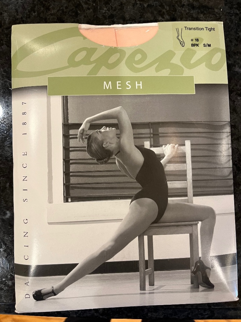Capezio Mesh Transition Tight w/Seams Size S/M Color BPK